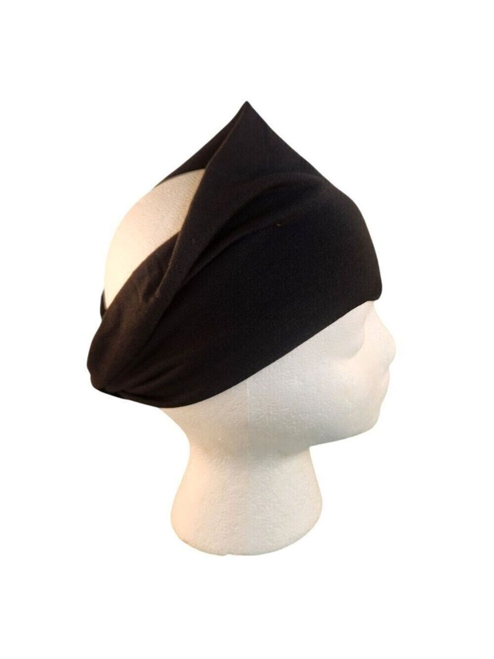Black Knit Headband Unisex Sweatband